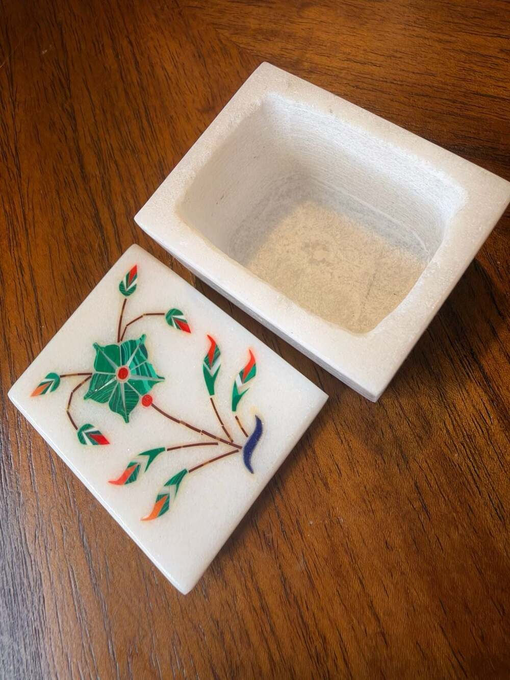 Handmade Marble Inlay Trinket Box - Picture 3 of 6